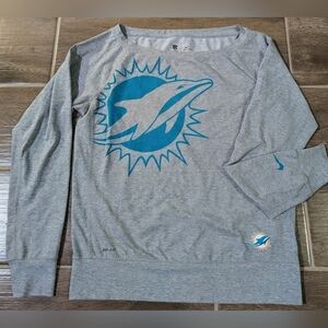NFL Miami Golphins Gray Dri-FIT Off The Shoulder Shirt
